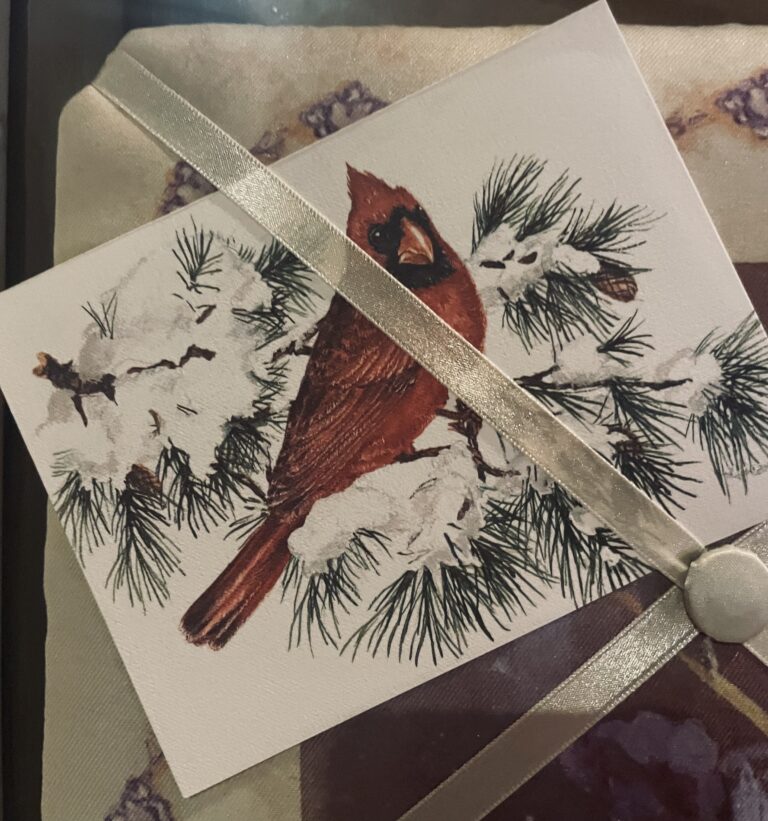 Cardinal on a Christmas card